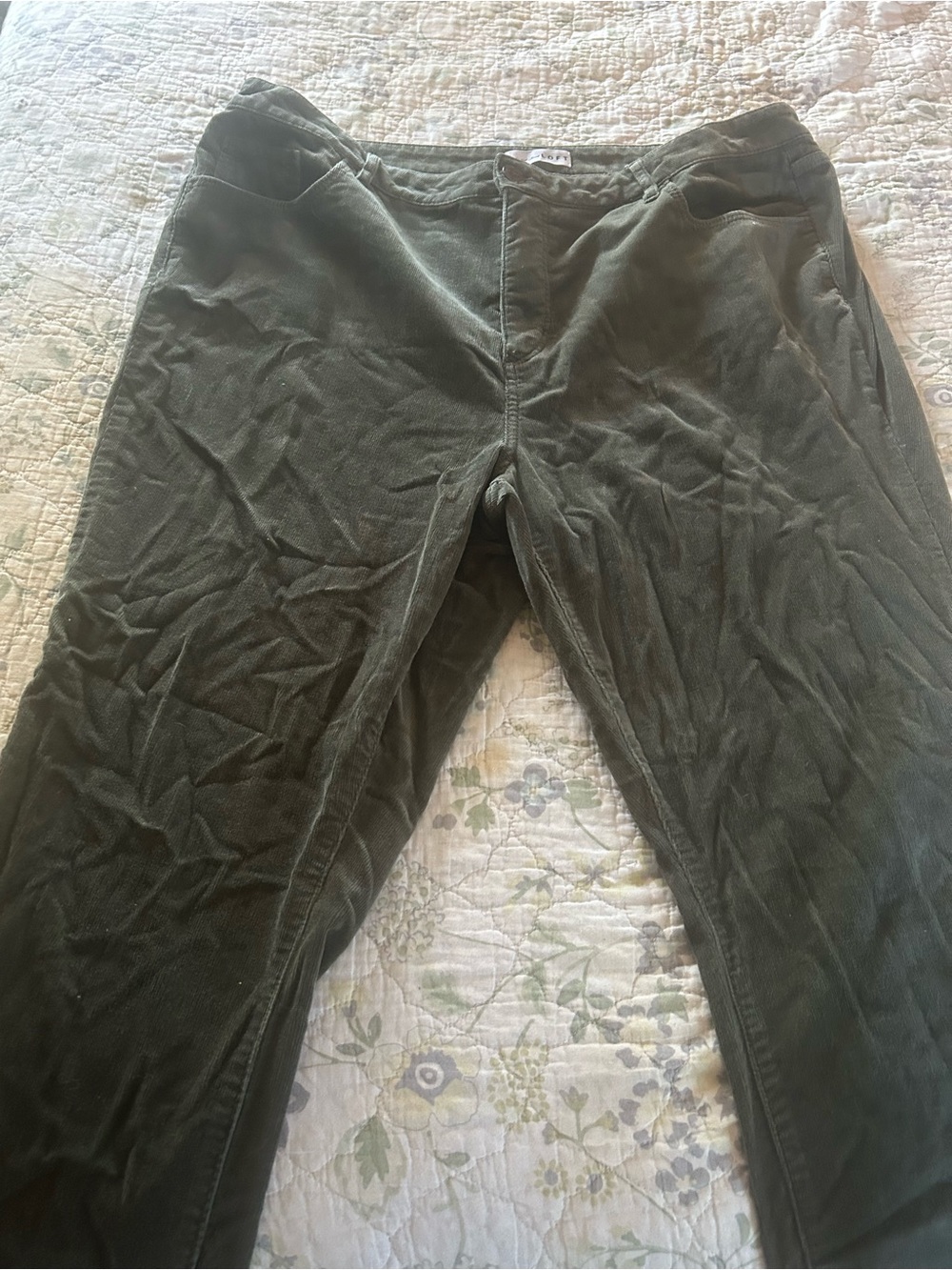LOFT Olive Green Skinny Corduroy Pants